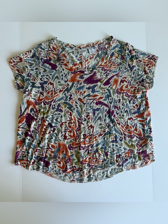 Nicole Miller Tops - Nicole Miller New York 100% Linen Abstract Print Top 1X